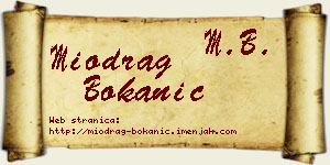 Miodrag Bokanić vizit kartica